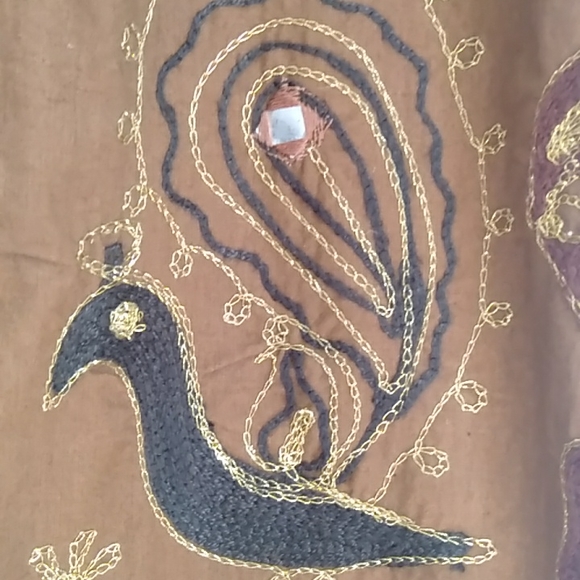 Mexico pencil long Summer skirt with cultural prints made in India size S - Picture 8 of 13